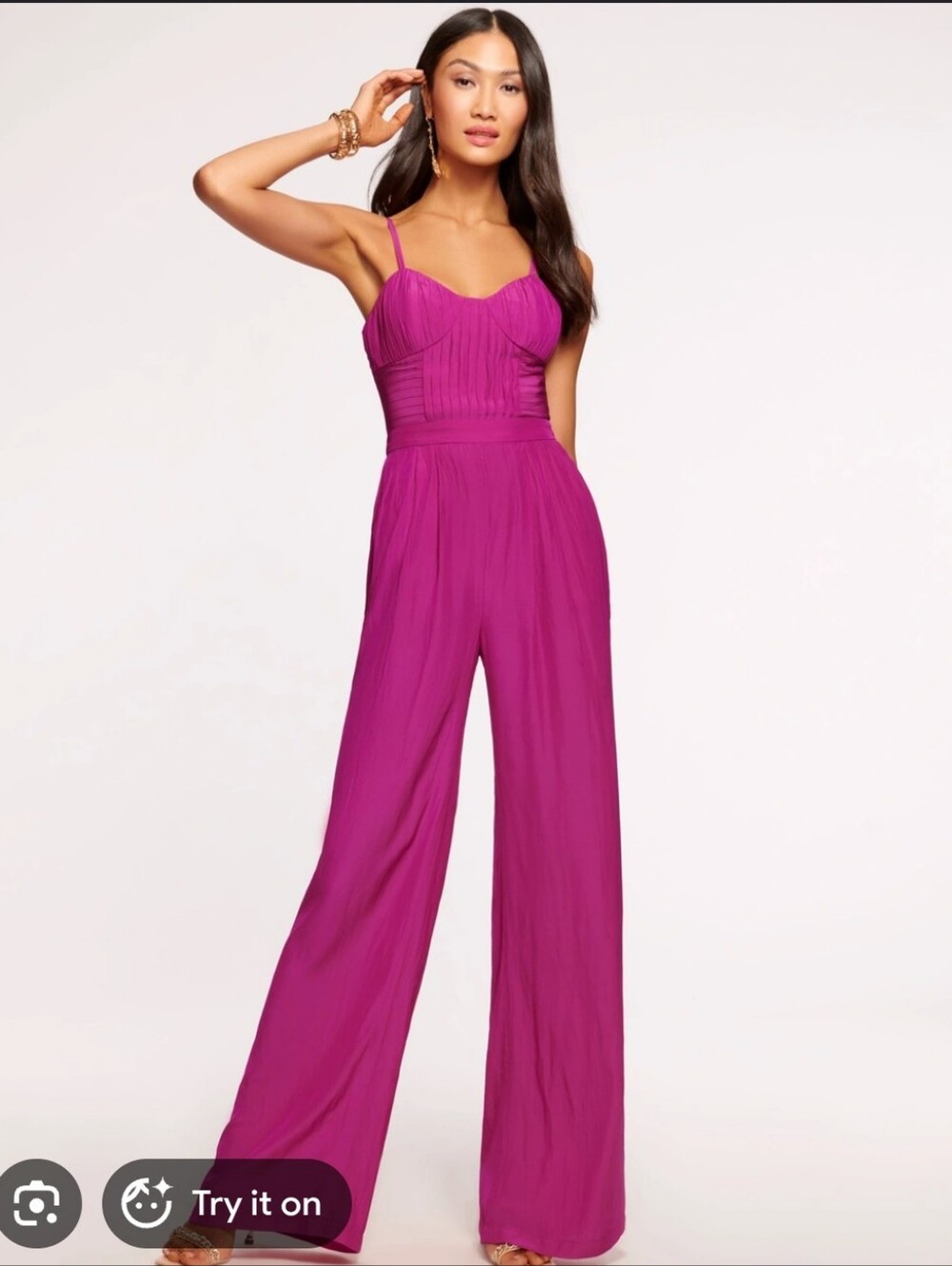 Ramy Brook Women's Loretta Pink Corsette Wide Leg Boho Jumpsuit Sz 8 NWT - Picture 1 of 12
